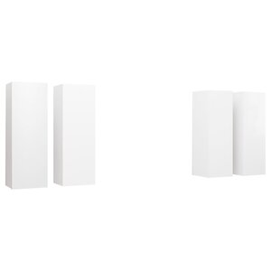 vidaXL Meubles TV 4 Pièces Blanc 30 5x30x90 cm Aggloméré