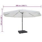 Parasol blanc en aluminium avec base mobile