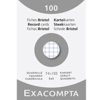 Étui De 100 Fiches - Bristol Quadrillé 5x5 Non Perforé 74x105mm - Blanc - Exacompta