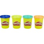 Play-doh - pack de 4 couleurs intenses atoxiques pour enfants a partir de 2 ans - pots de 112 g
