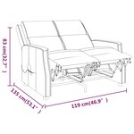 vidaXL Fauteuil de massage inclinable 2 places crème similicuir