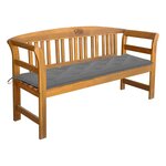 vidaXL Banc de jardin avec coussin 157 cm Bois d'acacia massif