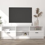 vidaXL Meuble TV Blanc 150x33 5x45 cm Bois d'ingénierie