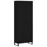 vidaXL Buffet haut Noir 69 5x34x180 cm Bois d'ingénierie