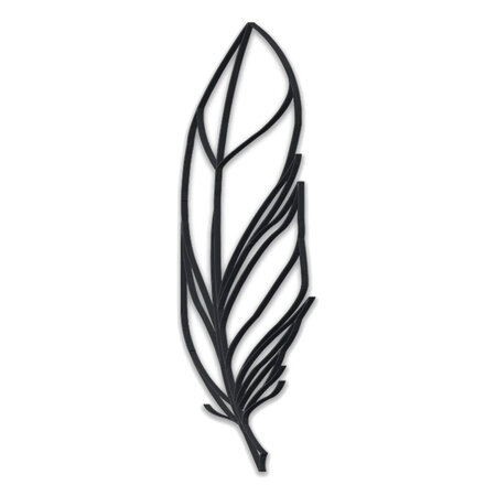 Plume décorative à fixer au mur - 90 x 27 cm