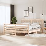 vidaXL Cadre de lit Bois massif 180x200 cm Super King