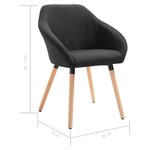 vidaXL Chaise de salle à manger Noir Tissu