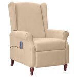 vidaXL Fauteuil de massage inclinable taupe microfibre