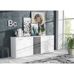 FINLANDEK Buffet bas - Blanc et gris mat - Contemporain - PILVI - L 179 cm