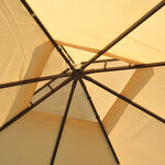 Tonnelle barnum style colonial 3 x 3 x 2 7 m double toit 4 toiles latérales avec zip beige et noir