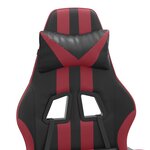 vidaXL Chaise de jeu pivotante repose-pied Noir bordeaux Similicuir