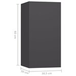 vidaXL Meubles TV 7 Pièces Gris 30 5x30x60 cm Aggloméré