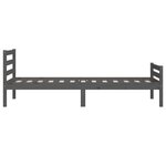 vidaXL Cadre de lit Gris Bois massif 90x190 cm Simple