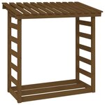 vidaXL Support bois de chauffage Marron miel 108x64 5x110 cm Bois pin