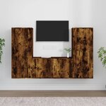 vidaXL Ensemble de meubles TV 3 Pièces Chêne fumé Bois d'ingénierie
