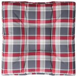 vidaXL Coussin de palette motif à carreaux rouge 70x70x12 cm tissu