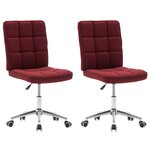 vidaXL Chaises à manger lot de 2 bordeaux tissu