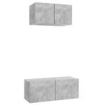 vidaXL Ensemble de meuble TV 2 Pièces Gris béton Aggloméré