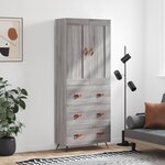 vidaXL Buffet haut Sonoma gris 69 5x34x180 cm Bois d'ingénierie