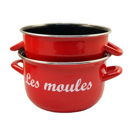 BAUMALU Marmite a moules - 18 cm - Rouge marquage