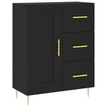 vidaXL Buffet haut Noir 69 5x34x180 cm Bois d'ingénierie