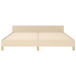 vidaXL Cadre de lit avec tête de lit Crème 180 x 200 cm Tissu