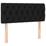 vidaXL Lit à sommier tapissier avec matelas Noir 90x200 cm Tissu