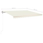 vidaXL Auvent automatique rétractable avec poteaux 4x3 5 m Crème