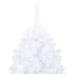 vidaXL Arbre de Noël artificiel pré-éclairé et boules blanc 210 cm PVC