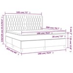 vidaXL Lit à sommier tapissier avec matelas Gris foncé 180x200cm Tissu