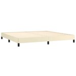 vidaXL Lit à sommier tapissier avec matelas Crème 200x200cm Similicuir