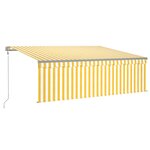 vidaXL Auvent automatique rétractable avec store 4 5x3m Jaune et blanc