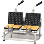 Gaufrier professionnel double rotatif - ouverture 180° - casselin -  - acier inoxydable 585x580x305mm