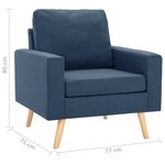 vidaXL Fauteuil Bleu Tissu