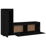 vidaXL Meubles TV 2 Pièces Noir Bois massif de pin