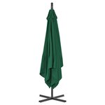 vidaXL Parasol en porte-à-feux avec mât en acier 250 x 250 cm Vert