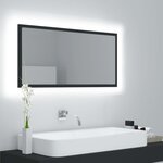 vidaXL Miroir à LED de salle de bain Gris 90x8 5x37 cm Acrylique