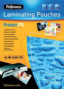 Pochettes à plastifier  a4  brillante  350 microns (2x175) paquet 100 fellowes