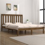 vidaXL Cadre de lit Marron miel Bois de pin massif 160x200 cm