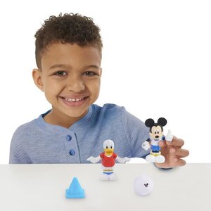 Mickey, 2 figurines articulées 7,5 cm avec accessoires, Theme Football, Jouet pour enfants des 3 ans