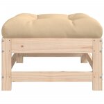 vidaXL Repose-pied de jardin avec coussin bois de pin massif