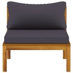 vidaXL Salon de jardin 3 Pièces avec coussin Bois d'acacia solide
