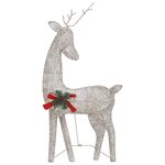 vidaXL Famille de rennes de Noël 270x7x90 cm Doré Blanc chaud Maille