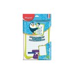 Maped Ardoise Blanche Effaçable + 1 Porte-Accessoires + 1 Brosse + 1 Feutre Ardoise couleur aleatoire