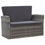 vidaXL Salon de jardin 4 Pièces avec coussins Résine tressée Gris