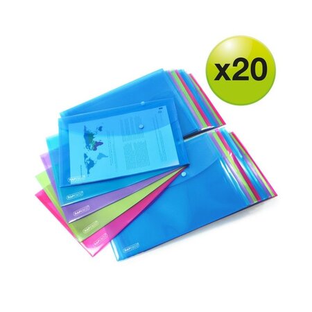 Lot de 20 pochettes plastifiees porte-documents rapesco -1494