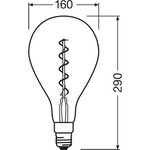 Osram edition 1906 ampoule led standard 160mm cl fil var smoke 5w=12 e27 ch