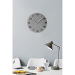 Horloge ronde vintage en verre gris 35 cm