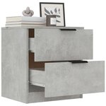 vidaXL Table de chevet Gris béton Bois d'ingénierie