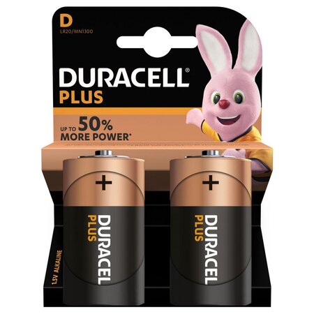 Pile alcaline d / lr20 plus - lot de 2 (boîte 2 unités)